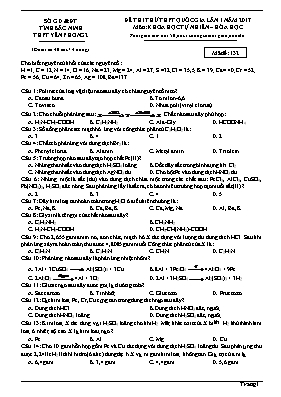 Đề thi thử Trung học phổ thông Quốc gia lần 1 môn Hóa học năm 2017 - Mã đề 132 - Trường THPT Yên Phong 2 (Có đáp án)